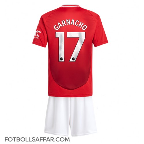 Manchester United Alejandro Garnacho #17 Hemmadräkt Barn 2024-25 Kortärmad (+ Korta byxor)